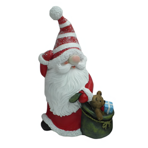 Figurka Święty Mikołaj z workiem na prezenty 20 x 13 cm