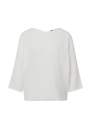 Sweter z cienkiej dzianiny o luźnym kroju z detalami w stylu ajour