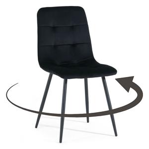 Krzesło obrotowe DC-6402 | welur | czarny | OUTLET