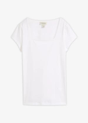 T-shirt z krótkim rękawem i dekoltem karo