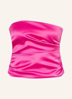 Ganni Top Z Odkrytymi Ramionami Z Satyny pink