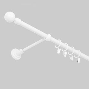 Karnisz pojedynczy 16 mm biały błysk 200 cm żabka paola