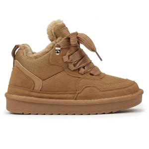 Ocieplane Zimowe Sneakersy Damskie Botki Trapery Camel Modne Ciepłe 39