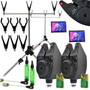 ZESTAW KARPIOWY ROD POD STANOWISKO 3x SYGNALIZATOR 3x SWINGER + ŚWIETLIKI