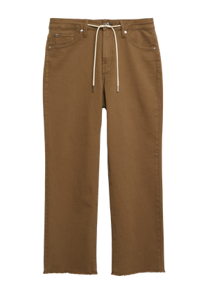 Przycięte dżinsy Karolin / regular fit / średni stan / prosta nogawka / z frędzlami