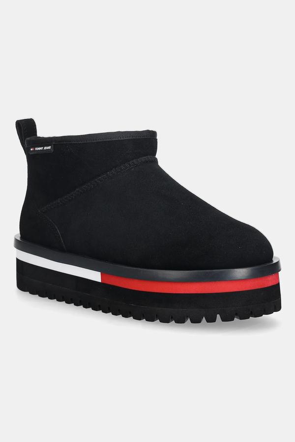 Tommy Jeans śniegowce zamszowe TJW FLATFORM SNOW BOOT SUEDE