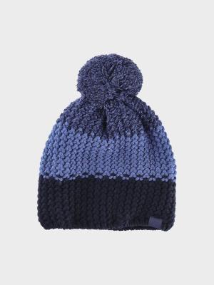 4F czapka bawełniania dziecięca z pomponem M432 niebieska (one size)