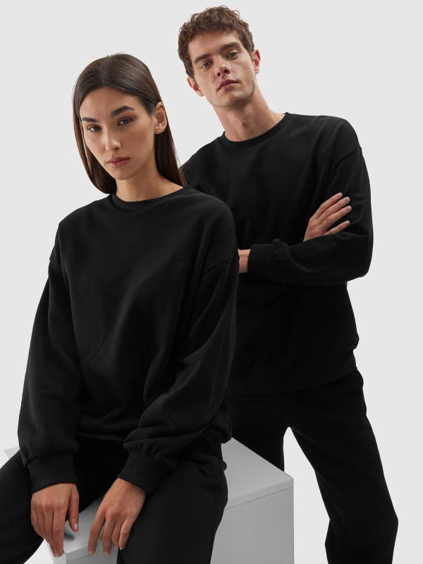 4F bluza dresowa bez kaptura bawełniana unisex 4FWAW24TSWSU1313 czarna (M)