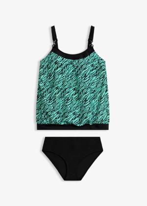 Tankini oversize z ozdobnym kółkiem (komplet 2-cz.)