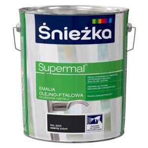 Farba emaliowa olejno-ftalowa Supermal czarny 10 l Śnieżka
