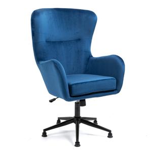 Fotel obrotowy YC-9118 | Welur | Niebieski
