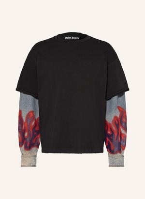 Palm Angels Koszulka Z Długim Rękawem Flames Hybrid schwarz