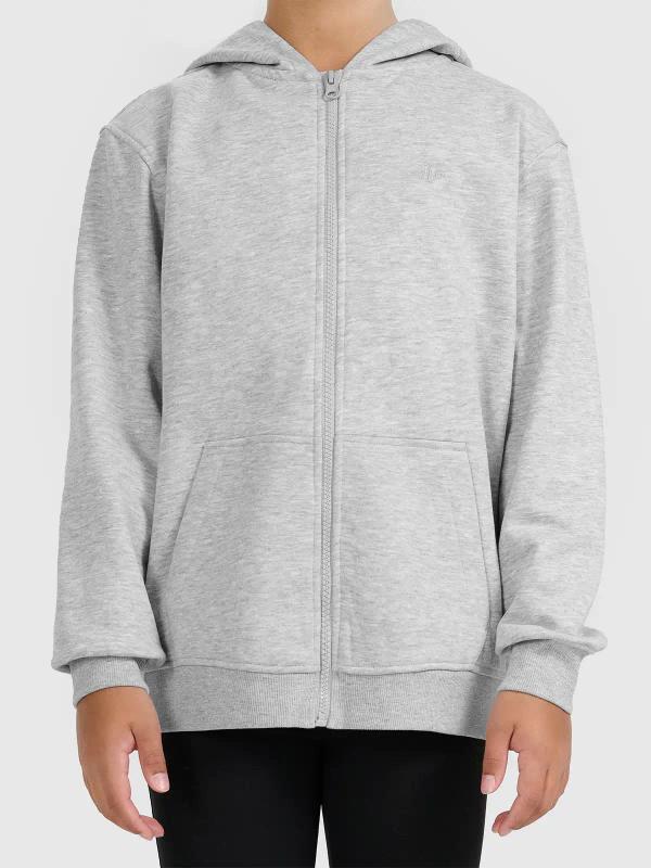 4F bluza dla dziewczynki rozpinana z kapturem 4FJWMM00TSWSF1861 szary (164)