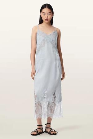 AllSaints sukienka bieliźniana lniana SAMIA