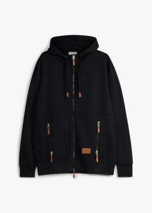 Bluza rozpinana z kapturem, loose fit, z miękkiej mieszanki bawełny