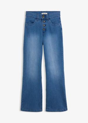 Jeansy ze stretchem, high waist, straight