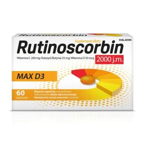 Rutinoscorbin MaxD3 Suplement diety Witamina D3 50 mcg 2000 j.m.60 tabletek