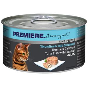 PREMIERE Fine Filets – karma mokra dla dorosłych kotów w galaretce Tuńczyk z kalmarem 48x100 g