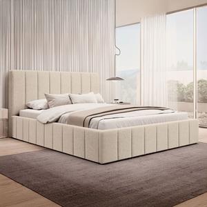 Łóżko tapicerowane z pojemnikiem SFG0144 | 140x200 | Boucle | Beż #3