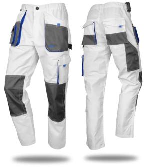 MOCNE Spodnie robocze ochronne MALARSKIE Classic WHITE PRO + WZMACNIANE