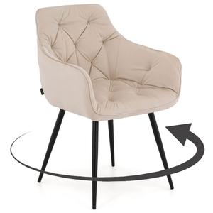 Krzesło obrotowe DC-0084-3 | welur | beż #5 | OUTLET
