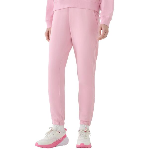 4F spodnie z dzianiny french terry z kolekcji basic 4FWMM00TTROF1138 różowe (L)