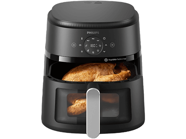Frytkownica beztłuszczowa Air fryer PHILIPS Ovi NA231/00 Fryer z okienkiem 6,2 l 13 programów Czarny