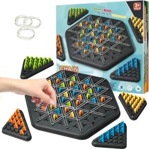 GRA W TRÓJKĄTY PLANSZOWA LOGICZNA STRATEGICZNA GUMKI PIONKI TRIGGLE 3D