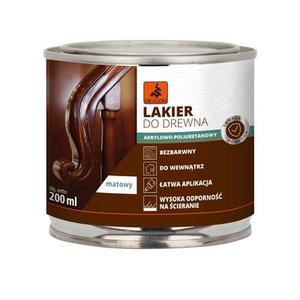 Lakier akrylowo-poliuretanowy do drewna 200 ml matowy metal DRAGON