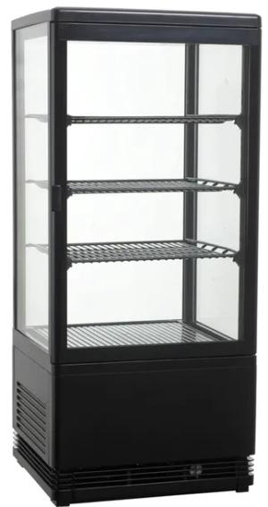 Witryna chłodnicza nastawna czarna z oświetleniem LED, 98 l,428x386x1100 mm