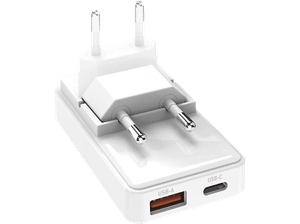 Ładowarka sieciowa SBS Wall Cahrger USB-A + USB-C PD20W Foldable Biały
