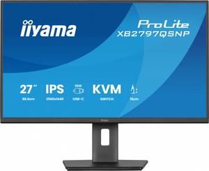 IIYAMA Monitor 27 cali XB2797QSNP-B1 IPS,QHD,USB-c Dock 96W,HDMI, 350cd,1ms, DP, DisplayPort x1 (Daisy Chain MST max. 2560 x1440), USB HUB x4, RJ45