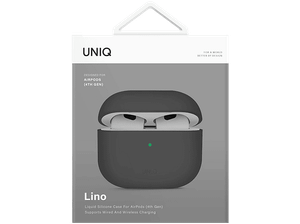 Etui na słuchawki UNIQ Silikonowe etui Lino do Apple AirPods 4 Szary