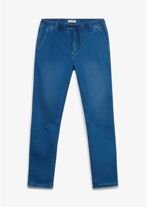 Joggery jeansowe regular fit z elastyczną gumką w talii i zwężanymi nogawkami