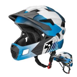 Kask Dziecięcy ROCKBROS Odpinana Szczęka 2w1 Niebieski S 48-52cm 1001X