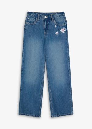 Jeansy wide leg, średni stan
