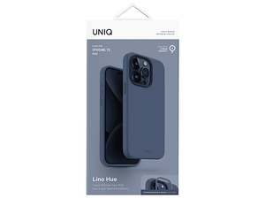 Silikonowe etui z MagSafe UNIQ Lino Hue MagClick do iPhone 15 Pro Granatowy