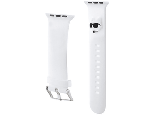 Pasek KARL LAGERFELD do Apple Watch 42/44/45/49mm 3D Rubber Choupette Heads Biały KLAWLSLCNH