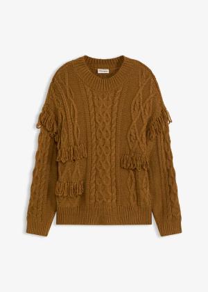 Sweter oversize z frędzlami