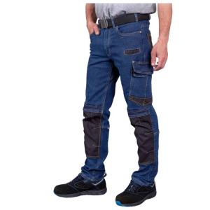 Spodnie Robocze Elastyczne JEANS Cordura Model 303 | Slim Fit Odblaski - 52
