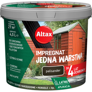 Impregnat do drewna ogrodowego JEDNA WARSTWA 4,5 l Palisander Altax