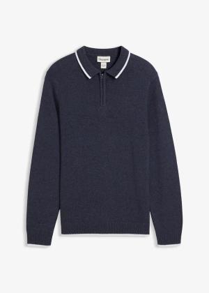 Sweter polo z bawełny z recyklingu