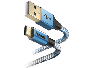 Kabel HAMA Reflected USB-A - Lightning 1.5M Niebieski 201553