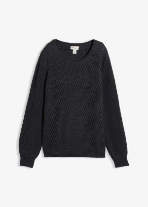 Sweter w strukturalny wzór z mieszanki bawełny