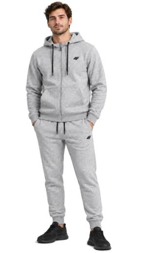Dres męski 4F komplet bluza rozpinana z kapturem spodnie dresowe szary M