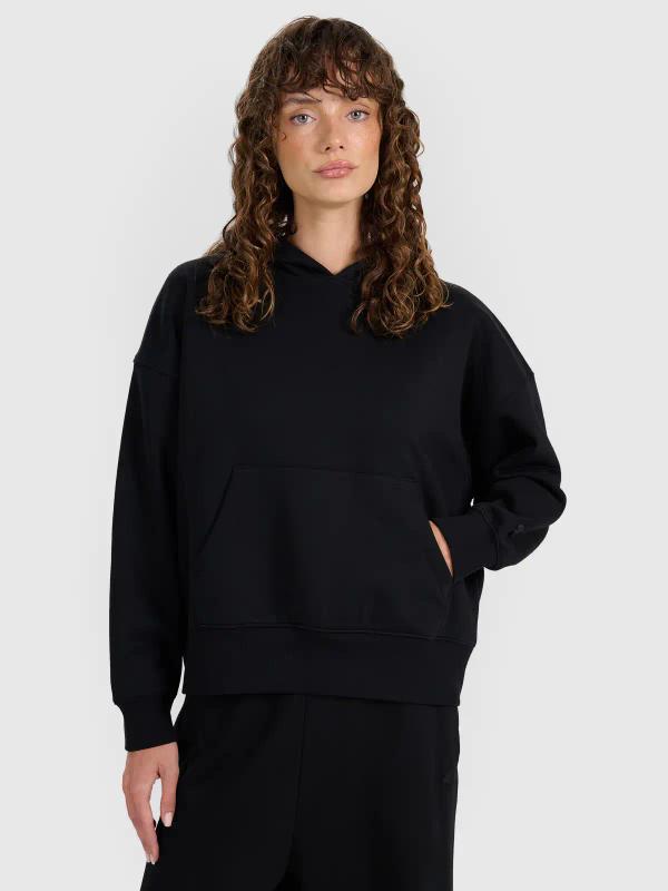 4F bluza dresowa damska z kapturem 4FWAW25TSWSF1887 czarny (XL)