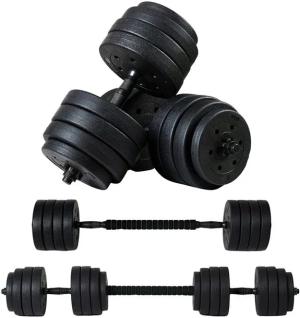Hantle bitumiczne regulowane 2x20 kg Zestaw 40 kg z funkcją sztangi FUNFIT