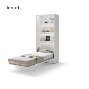 Półkotapczan pionowy BC-03 Bed Concept 90x200 cm 90x200 cm | Biały | składany | funkcjonalny | oszczędność przestrzeni