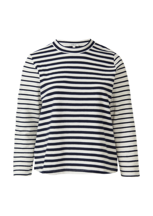 Skrócona bluza z dżerseju w mieszankę pasków