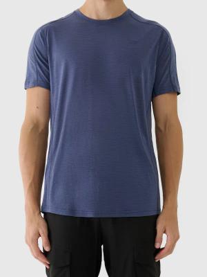 4F koszulka męska z merino 4FWAW25TFTSM1526 niebieski (XXL)